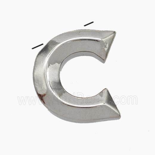 Copper Letter-C Pendant Platinum Plated