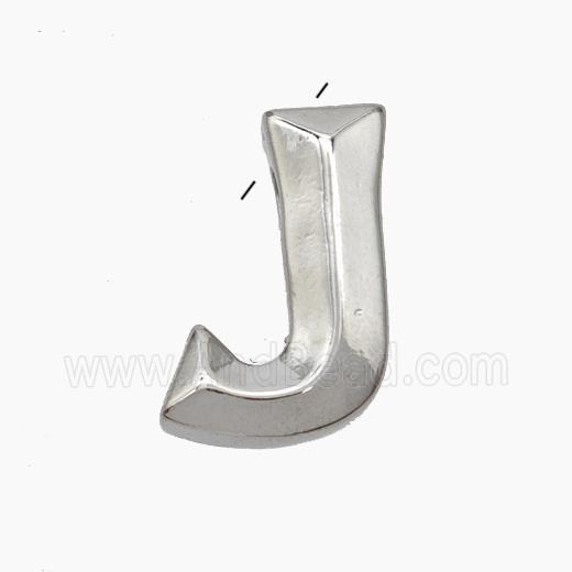 Copper Letter-J Pendant Platinum Plated