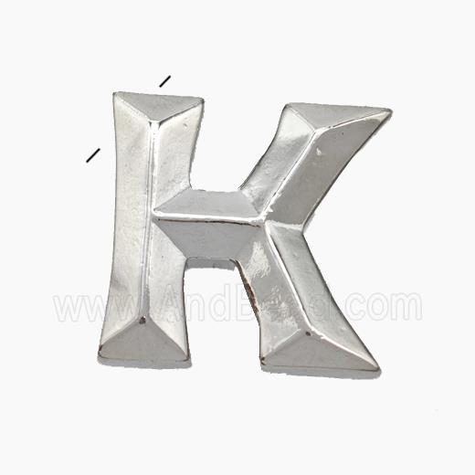 Copper Letter-K Pendant Platinum Plated