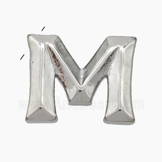 Copper Letter-M Pendant Platinum Plated