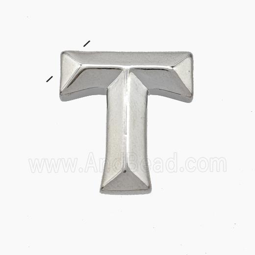 Copper Letter-T Pendant Platinum Plated