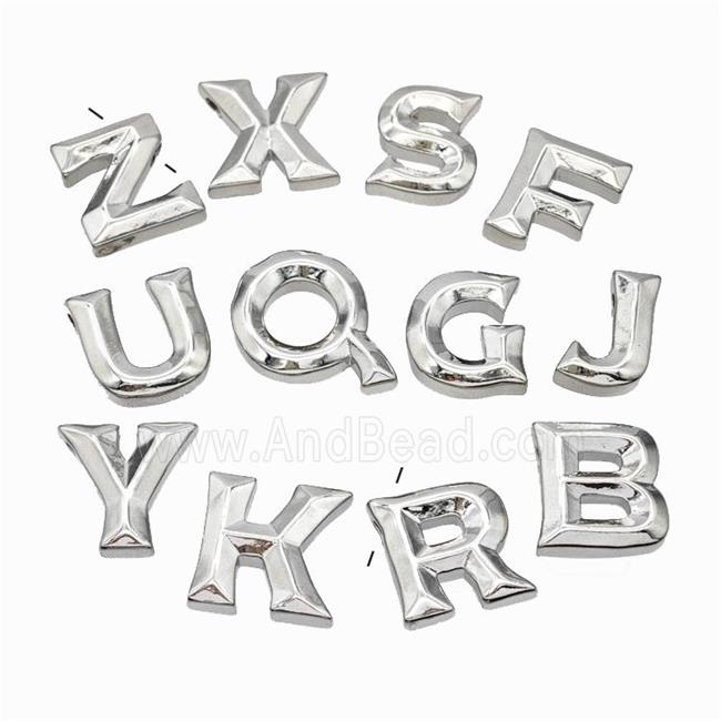 Copper Alphabet Pendant Mixed Letters Platinum Plated