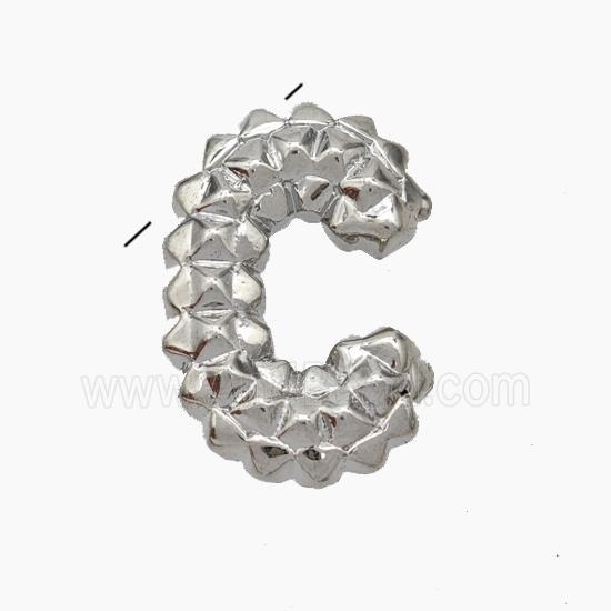Copper Letter-C Pendant Platinum Plated