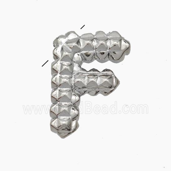 Copper Letter-F Pendant Platinum Plated
