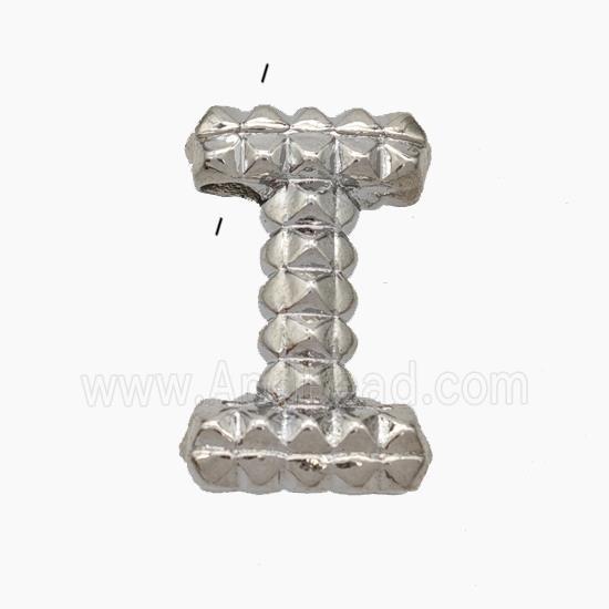Copper Letter-I Pendant Platinum Plated