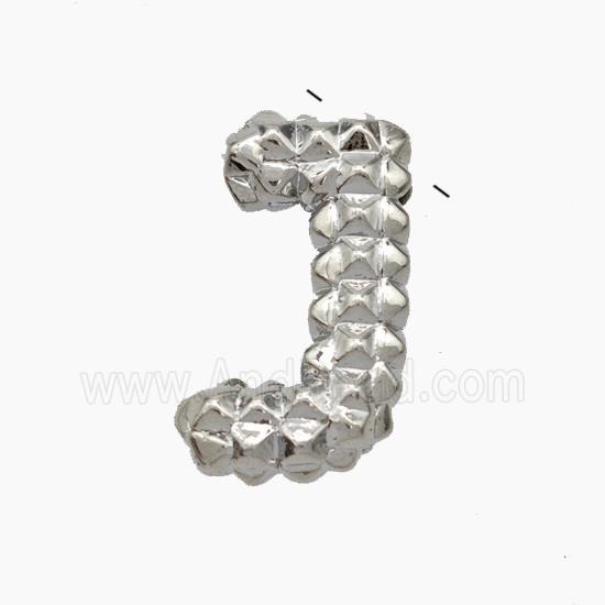 Copper Letter-J Pendant Platinum Plated