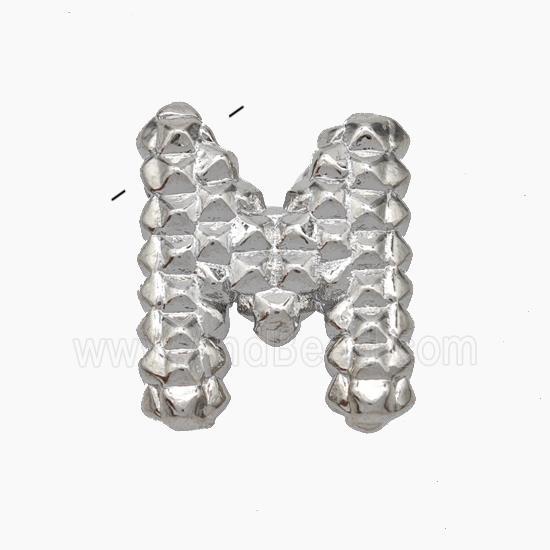 Copper Letter-M Pendant Platinum Plated