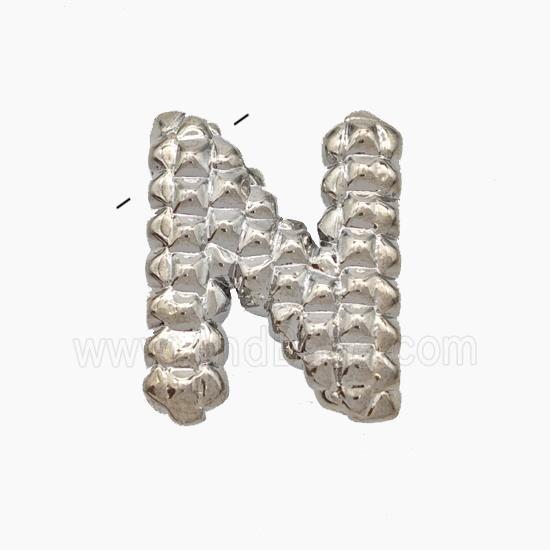 Copper Letter-N Pendant Platinum Plated