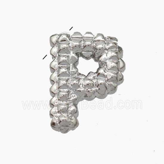 Copper Letter-P Pendant Platinum Plated