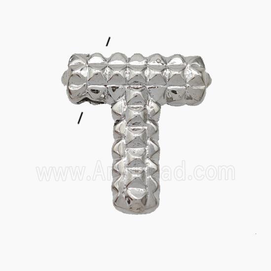 Copper Letter-T Pendant Platinum Plated
