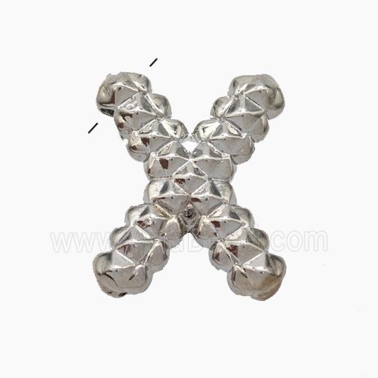 Copper Letter-X Pendant Platinum Plated