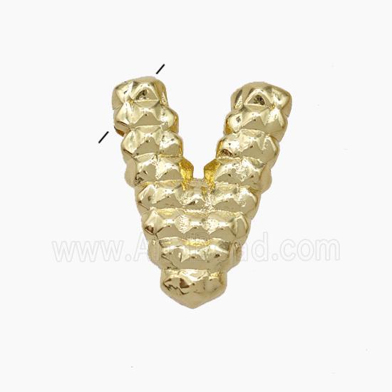 Copper Letter-V Pendant Gold Plated