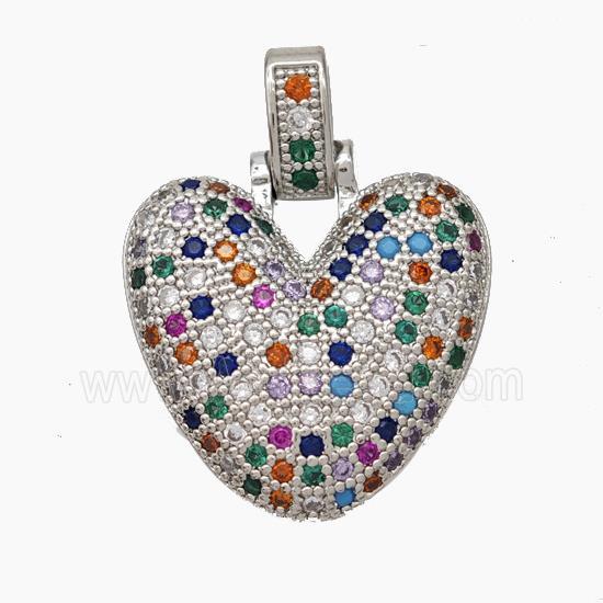 Copper Letter-V Pendant Micropave Zirconia Platinum Plated
