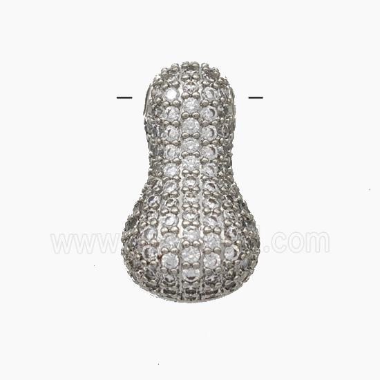 Copper Letter-I Pendant Pave Zirconia Platinum Plated