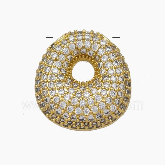 Copper Letter-O Pendant Pave Zirconia Gold Plated