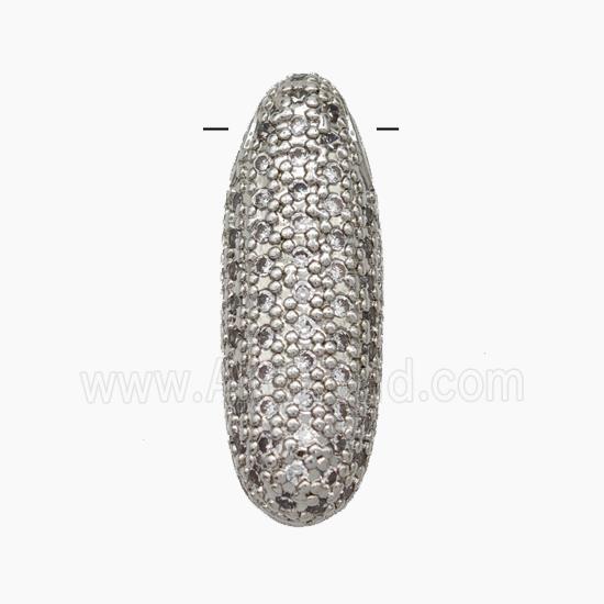 Copper Letter-I Pendant Pave Zirconia Platinum Plated