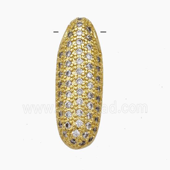 Copper Letter-I Pendant Pave Zirconia Gold Plated