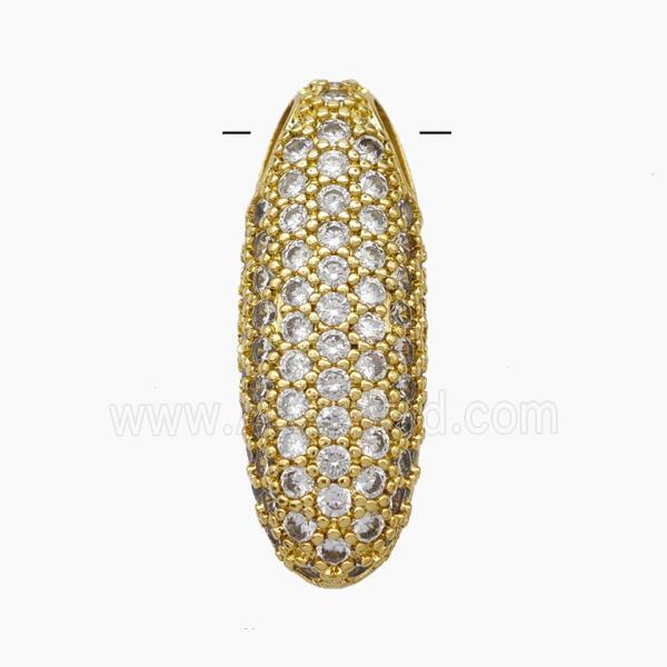 Copper Letter-I Pendant Pave Zirconia Gold Plated