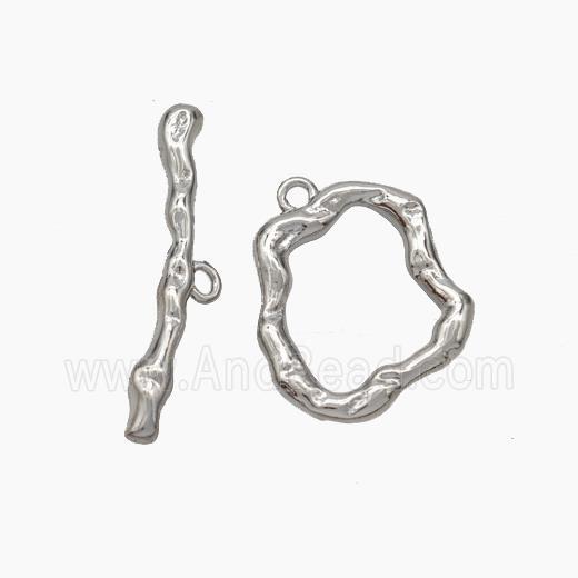 Copper Toggle Clasp Hammered Platinum Plated