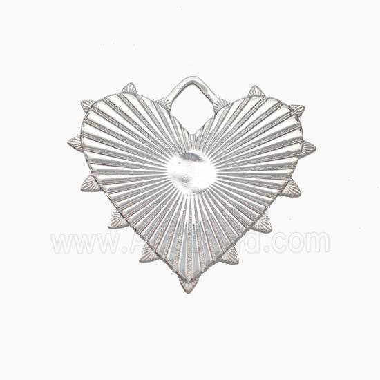 Copper Heart Pendant Platinum Plated