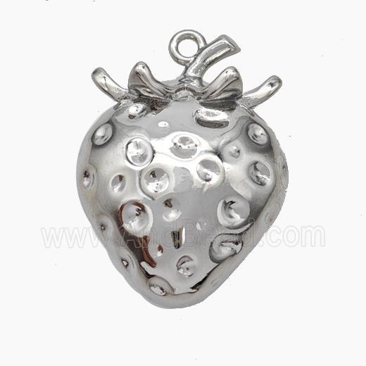 Copper Strawberry Charms Pendant Platinum Plated