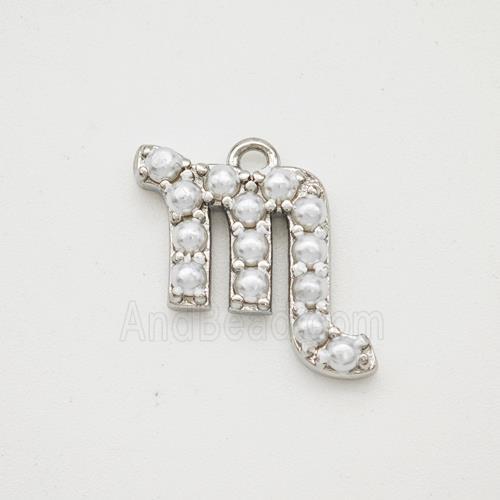 Copper Pendant Pave Pearlized Resin Zodiac Scorpio Platinum Plated