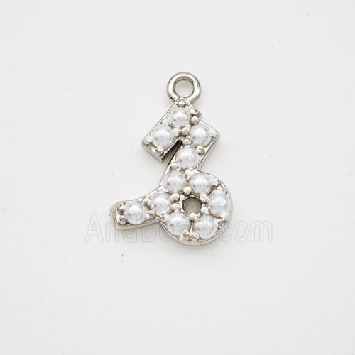 Copper Pendant Pave Pearlized Resin Zodiac Capricorn Platinum Plated