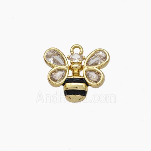 Copper Honeybee Pendant Pave Zirconia Gold Plated