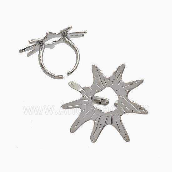 Copper Flower Rings Platinum Plated