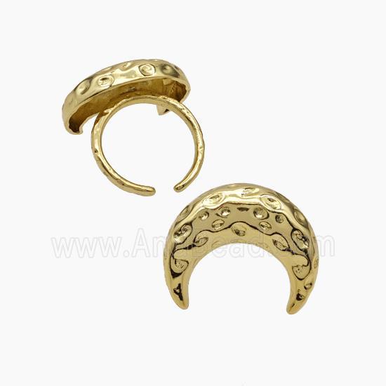 Copper Moon Rings Hammered Gold Plated