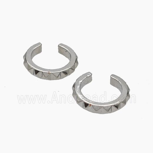 Copper Clip Earrings Platinum Plated