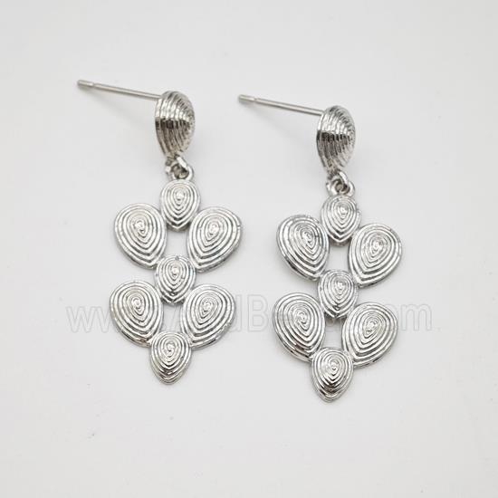 Copper Stud Earrings Rebirth Platinum Plated