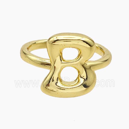 Copper Letter-B Rings Gold Plated