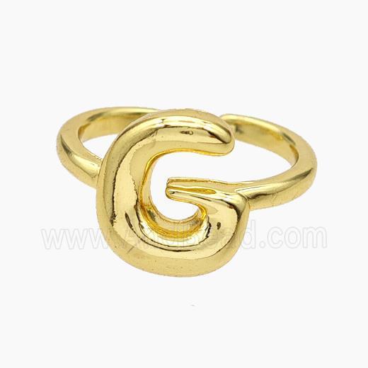 Copper Letter-G Rings Gold Plated