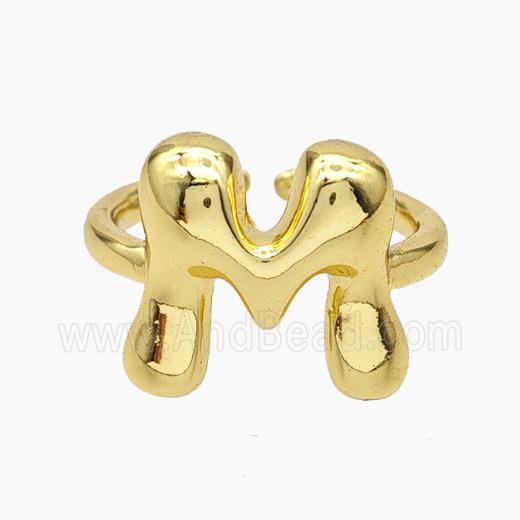 Copper Letter-M Rings Gold Plated
