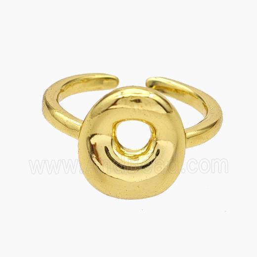 Copper Letter-O Rings Gold Plated