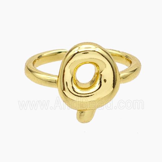 Copper Letter-Q Rings Gold Plated