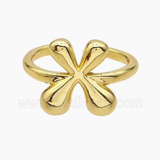 Copper Letter-X Rings Gold Plated