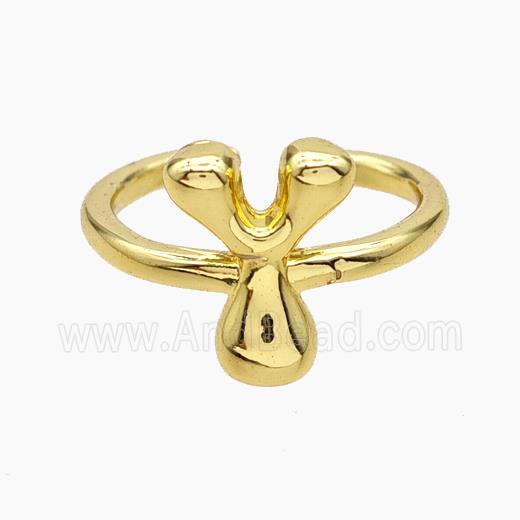 Copper Letter-Y Rings Gold Plated