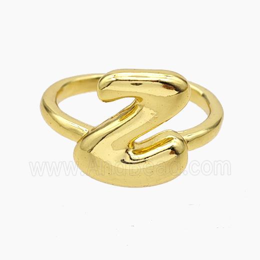 Copper Letter-Z Rings Gold Plated