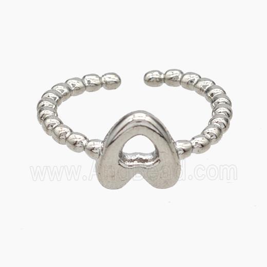 Copper Letter-A Rings Platinum Plated