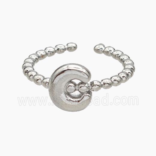 Copper Letter-C Rings Platinum Plated