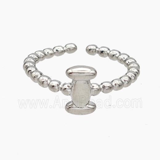 Copper Letter-I Rings Platinum Plated