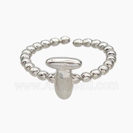 Copper Letter-T Rings Platinum Plated