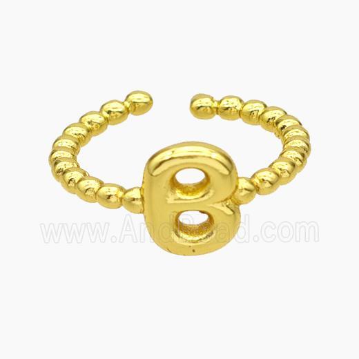 Copper Letter-B Rings Gold Plated