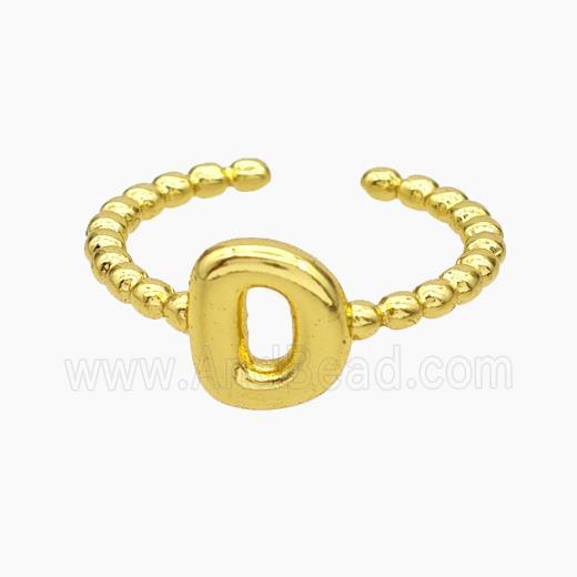 Copper Letter-D Rings Gold Plated