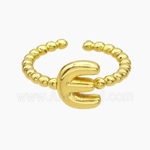 Copper Letter-E Rings Gold Plated