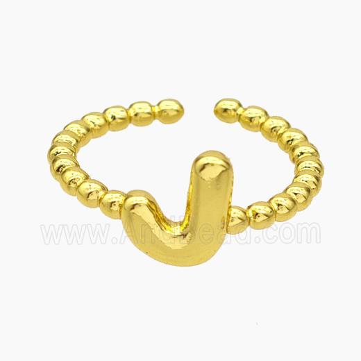 Copper Letter-J Rings Gold Plated