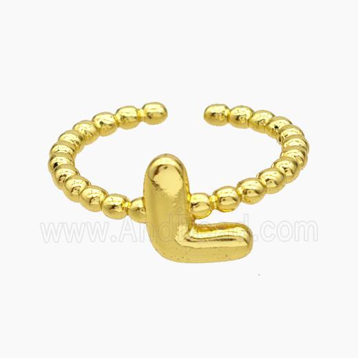 Copper Letter-L Rings Gold Plated