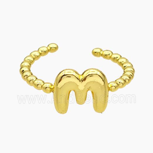 Copper Letter-M Rings Gold Plated